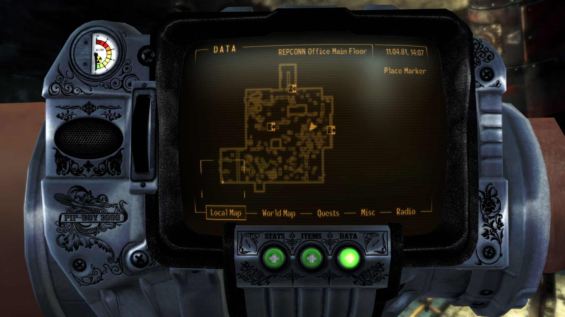 Fallout new vegas how to turn off pip boy light